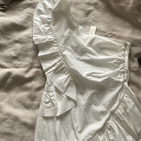 NWT Anthropologie Maeve one shoulder ruffle dress wedding party bridal cocktail - Picture 6 of 7